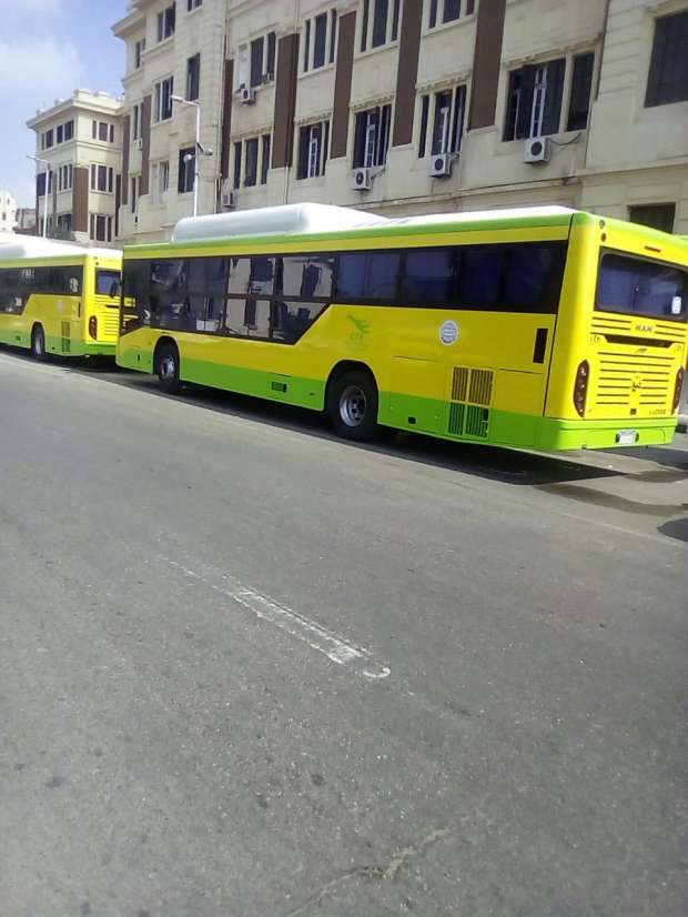 Gas-powered buses launched on August 22, 2020 to operate three lines in Cairo – Press Photo  