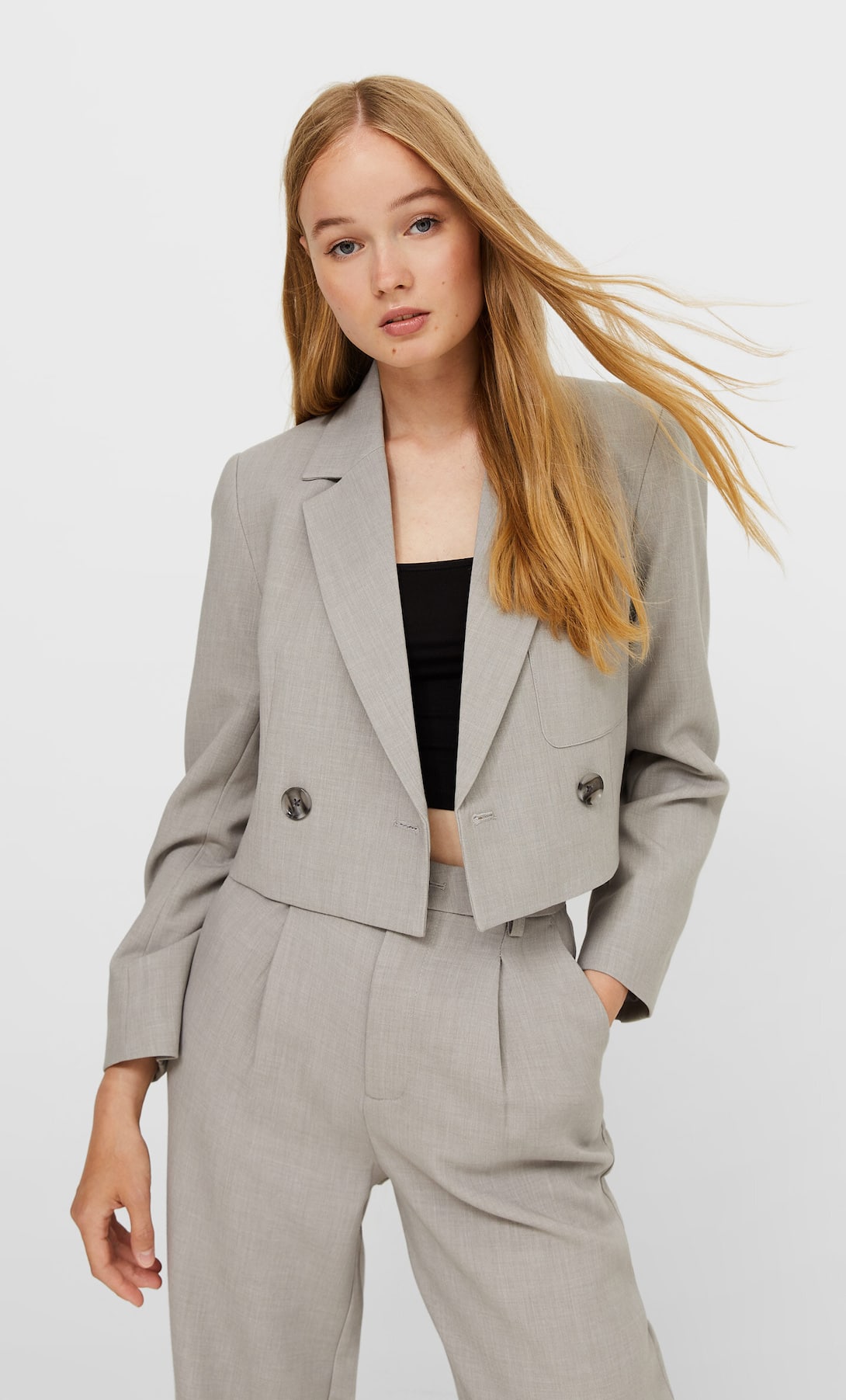 Stradivarius Cropped Blazer