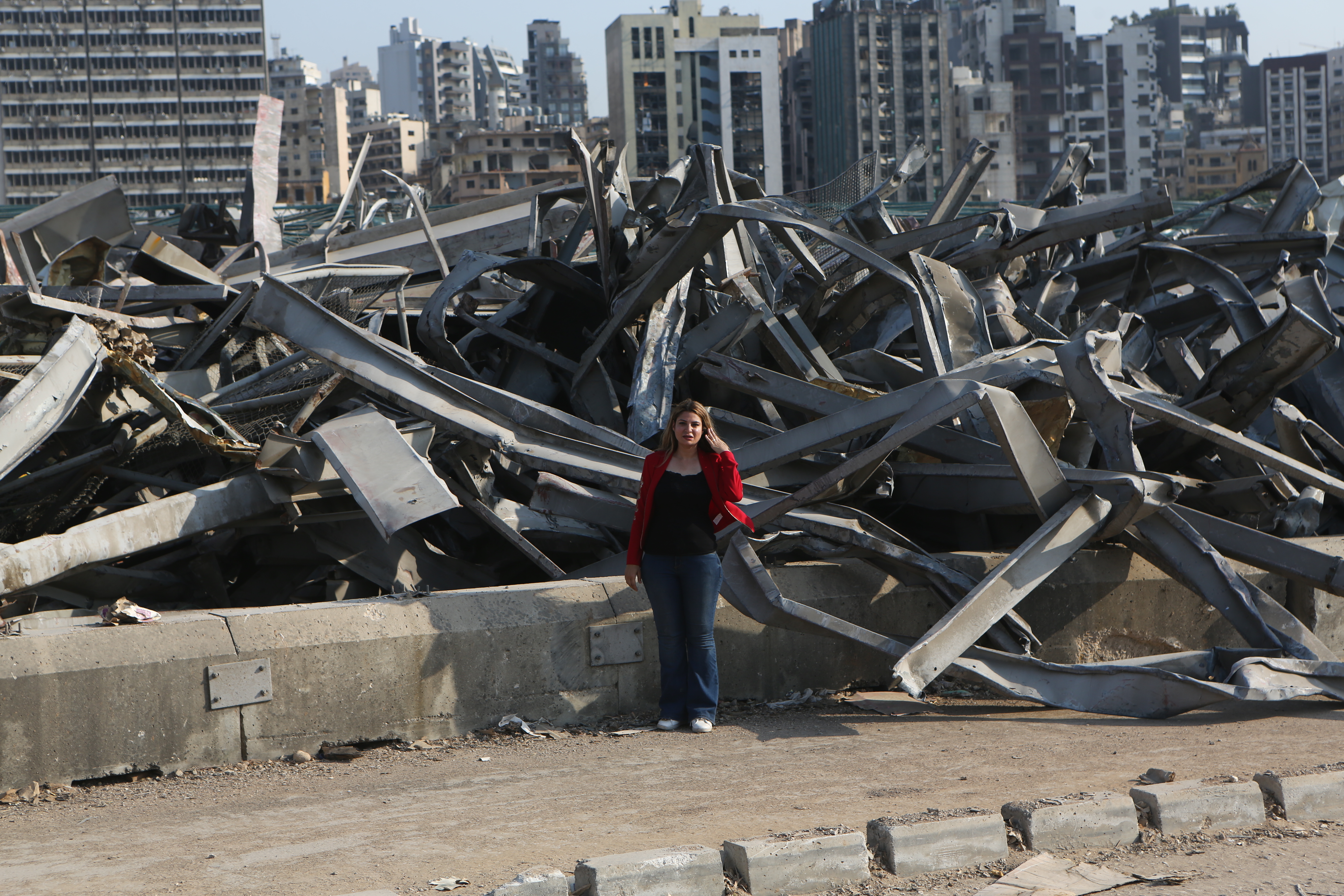 Remnants of the explosion inside the port
