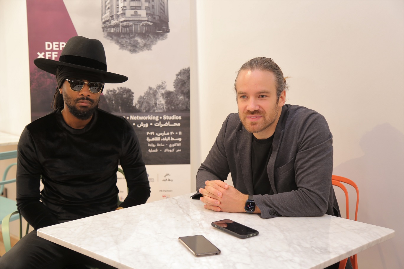 Fashion photographer Shamayim Shacaro (left) and portrait expert Felix Kunze - Photo courtesy of the U.S. embassy