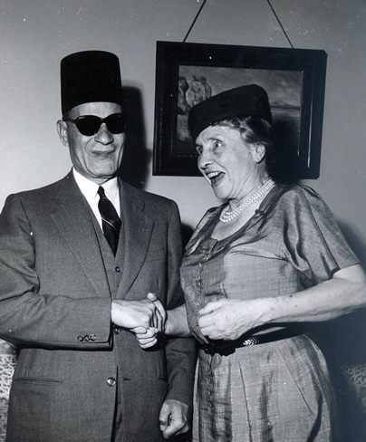 Keller with her Egyptian hero Taha Hussein