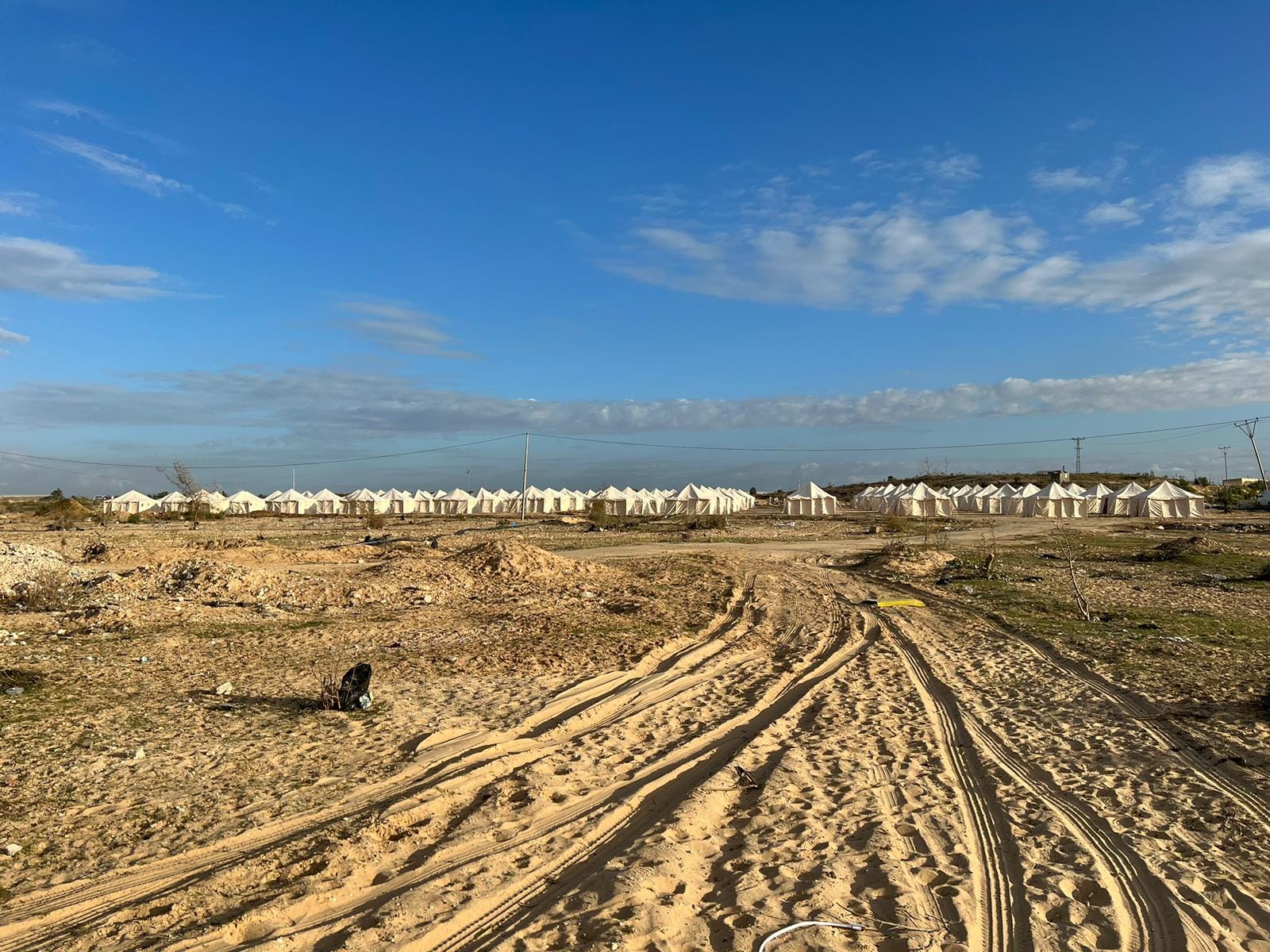 ERC-PRCS building camp in Gaza Strip