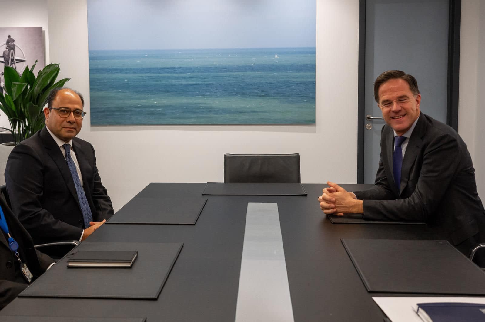 Egyptian ambassador Ahmed Abu Zeid meets with NATO chief Mark Rutte