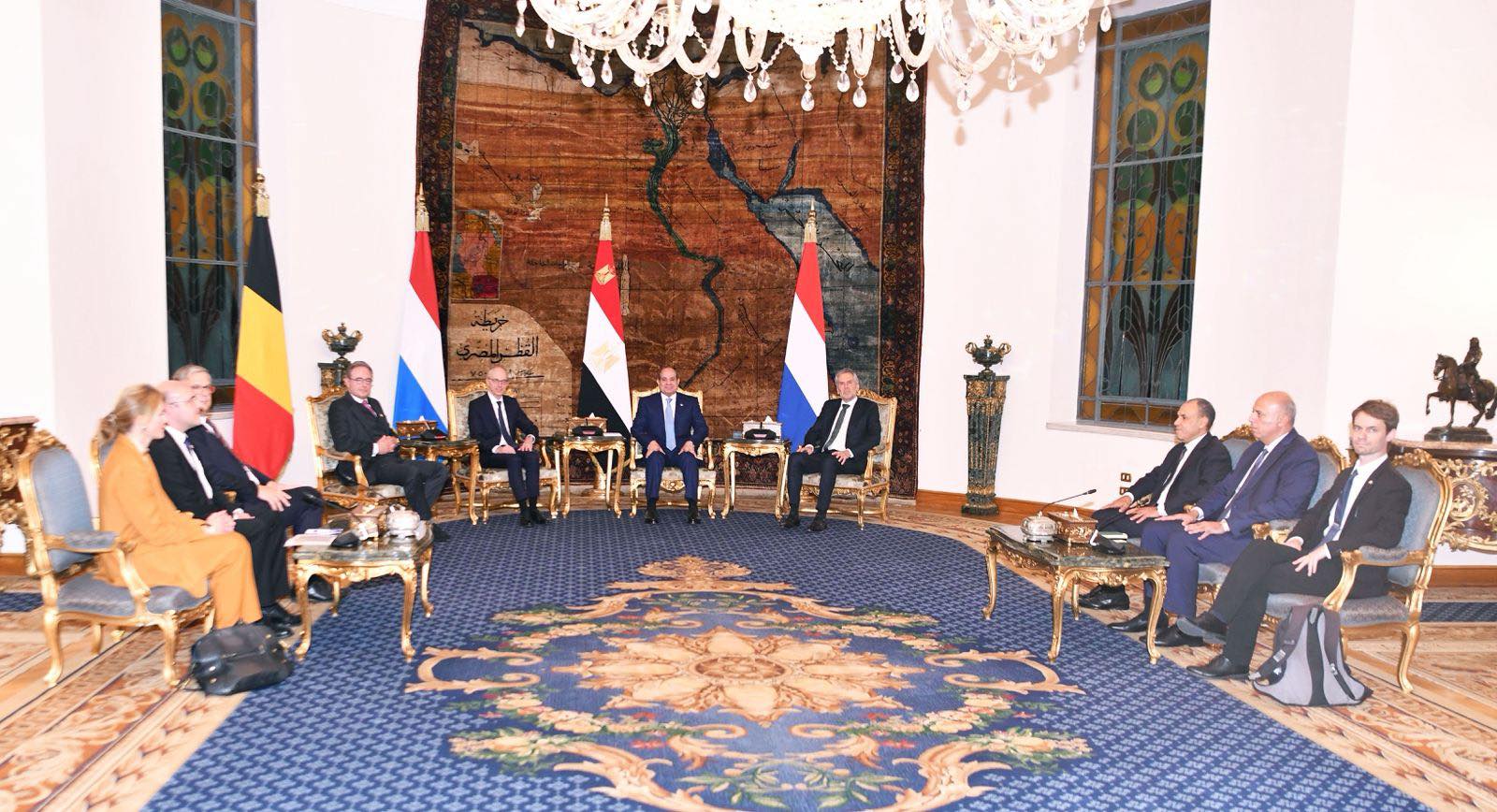 President Sisi meets with the Benelux leaders in Cairo