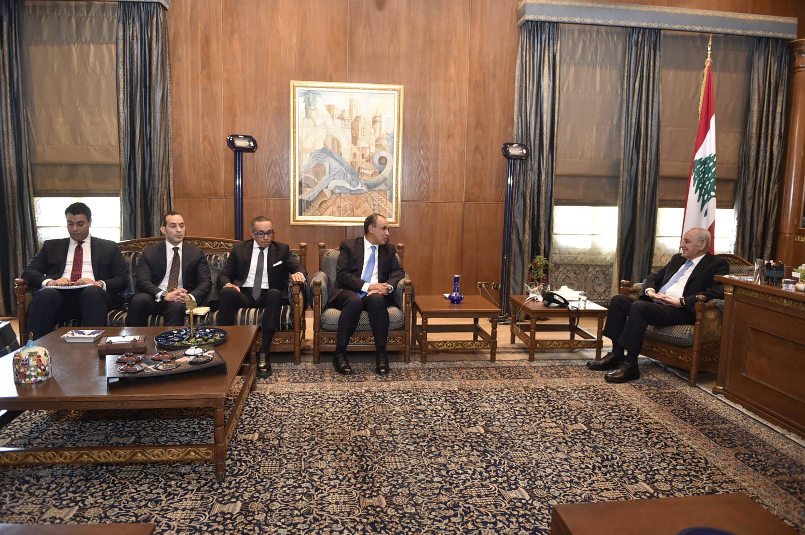 Egyptian foreign minister meets parliament speaker in Lebanon Egyptian foreign minister meets parliament speaker in Lebanon