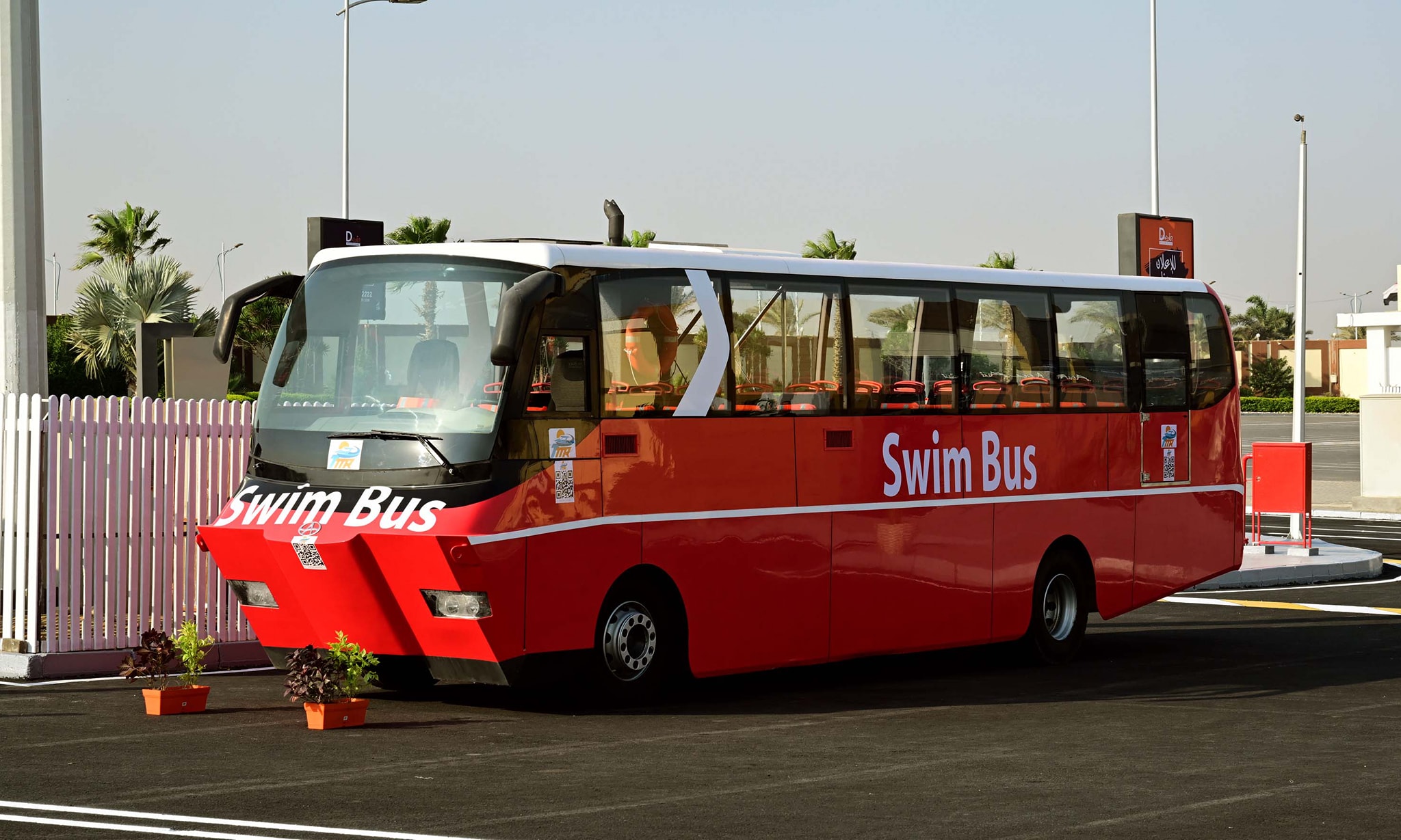 Egyptian prime minister checks amphibious bus and locally manufactured transport models at TransMEA