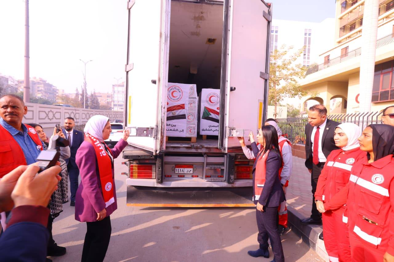 Egypt sends first overland aid convoy to Sudan since war 1