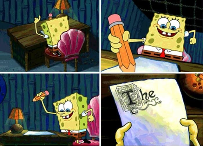Spongebob Writing