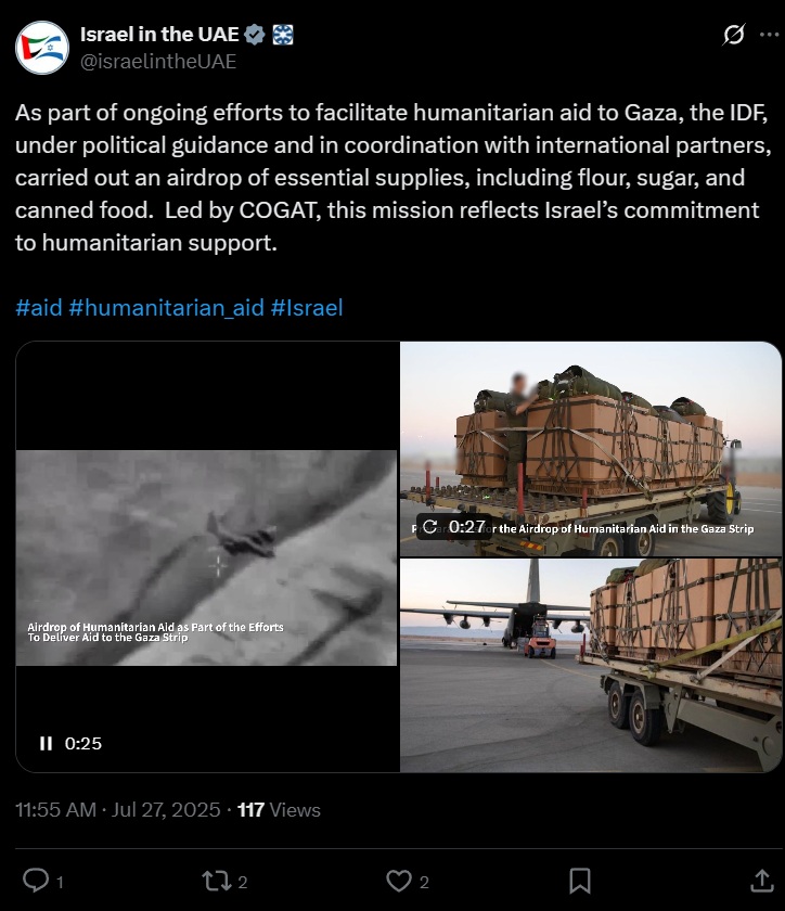 Israeli aid airdrop