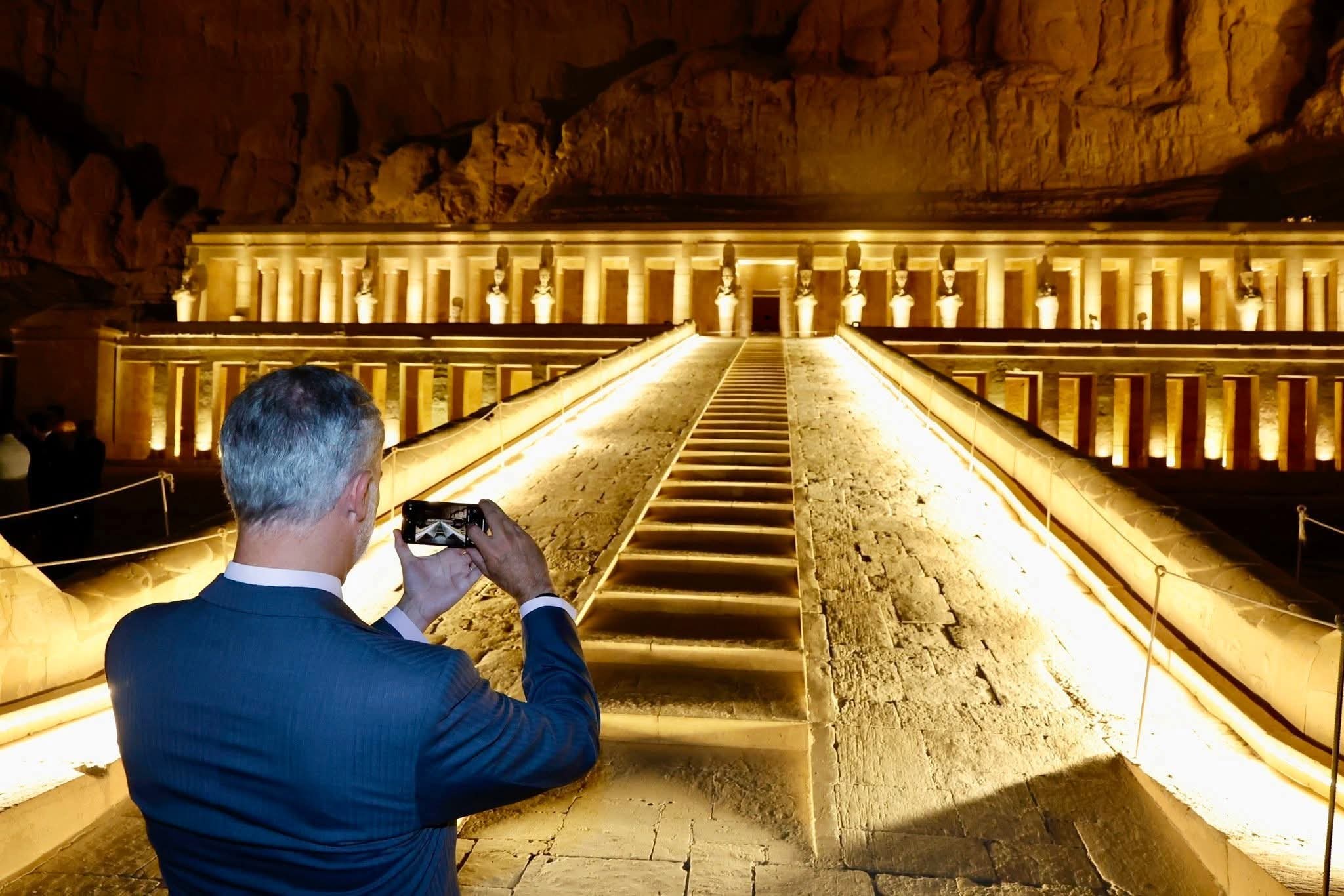 King Felipe and Queen Letizia at Hatshepsut Temple