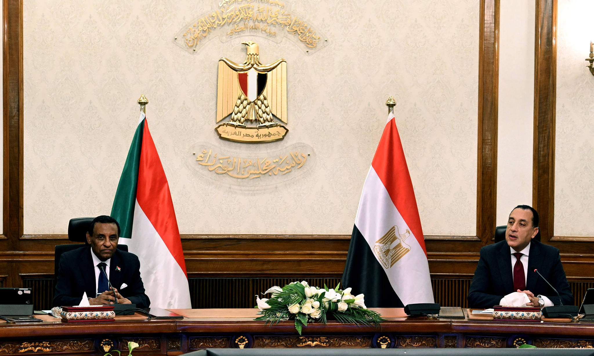 Egypt and Sudan prime ministers