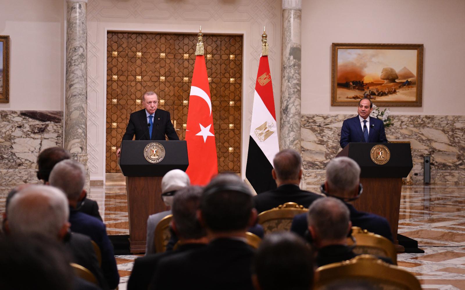 The Egyptian and Turkish leaders hold a presser in Cairo