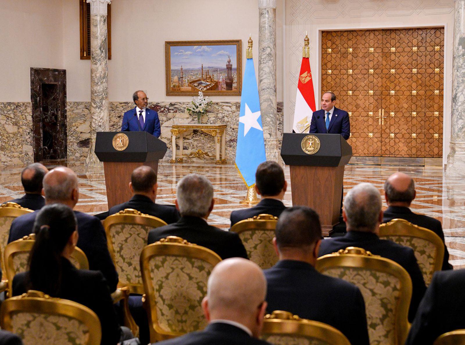 Sisi and Mohamud hold a press conference in Cairo