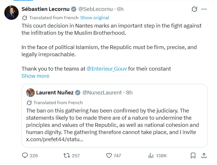 Lecornu X account
