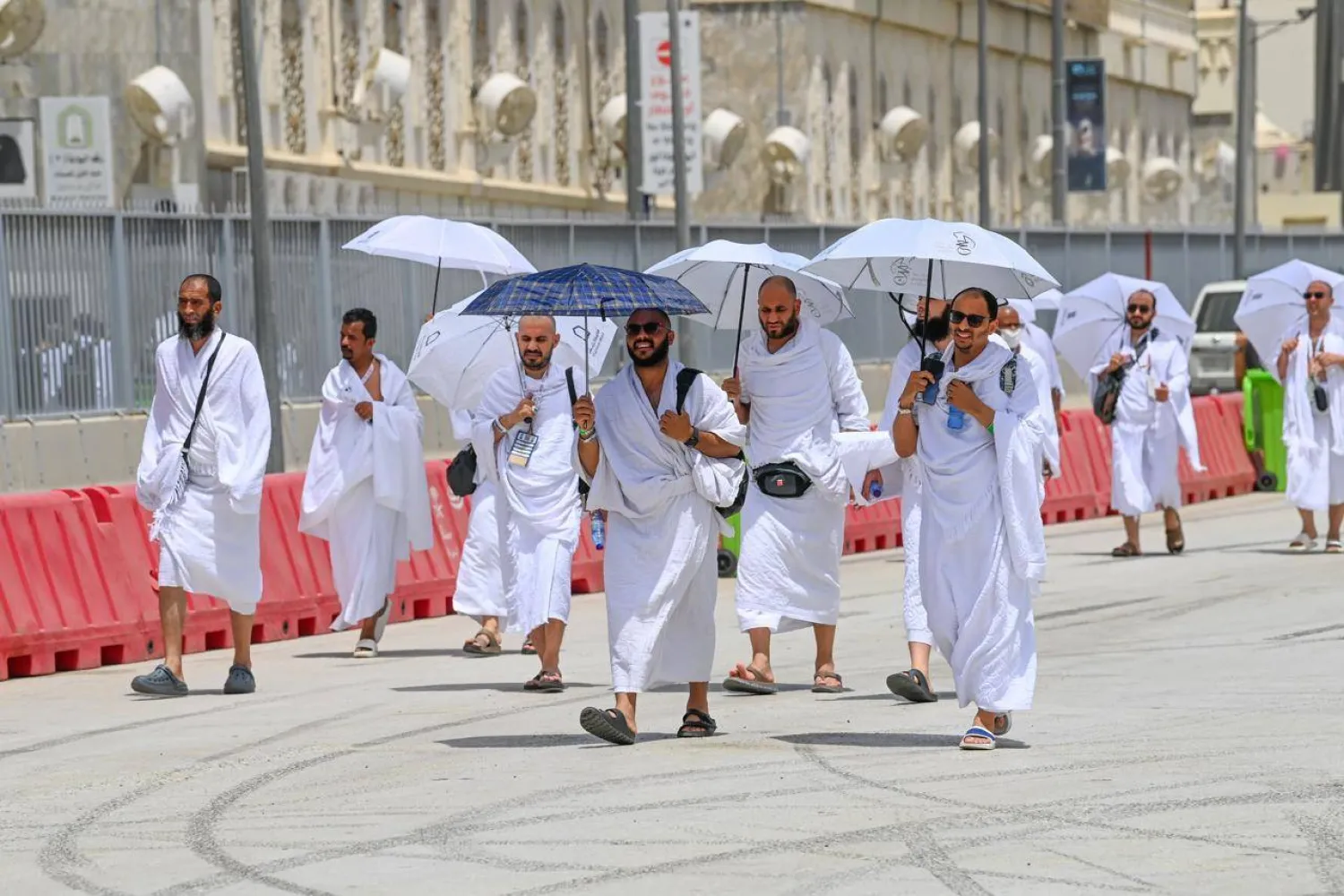 Pilgrims gather at Mount Arafat during Hajj