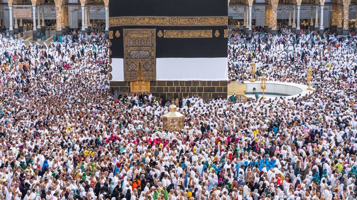 Pilgrims around the Kaaba during Hajj