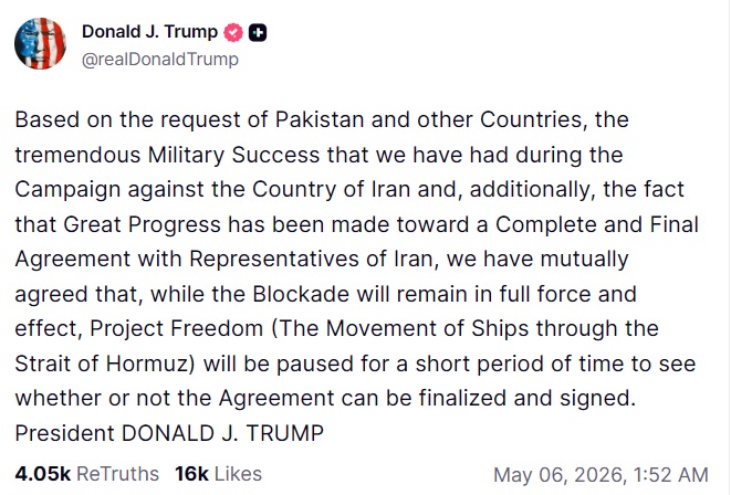 Trump truth post