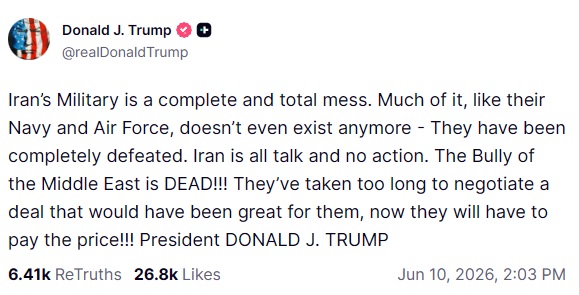 Trump on Truth Social