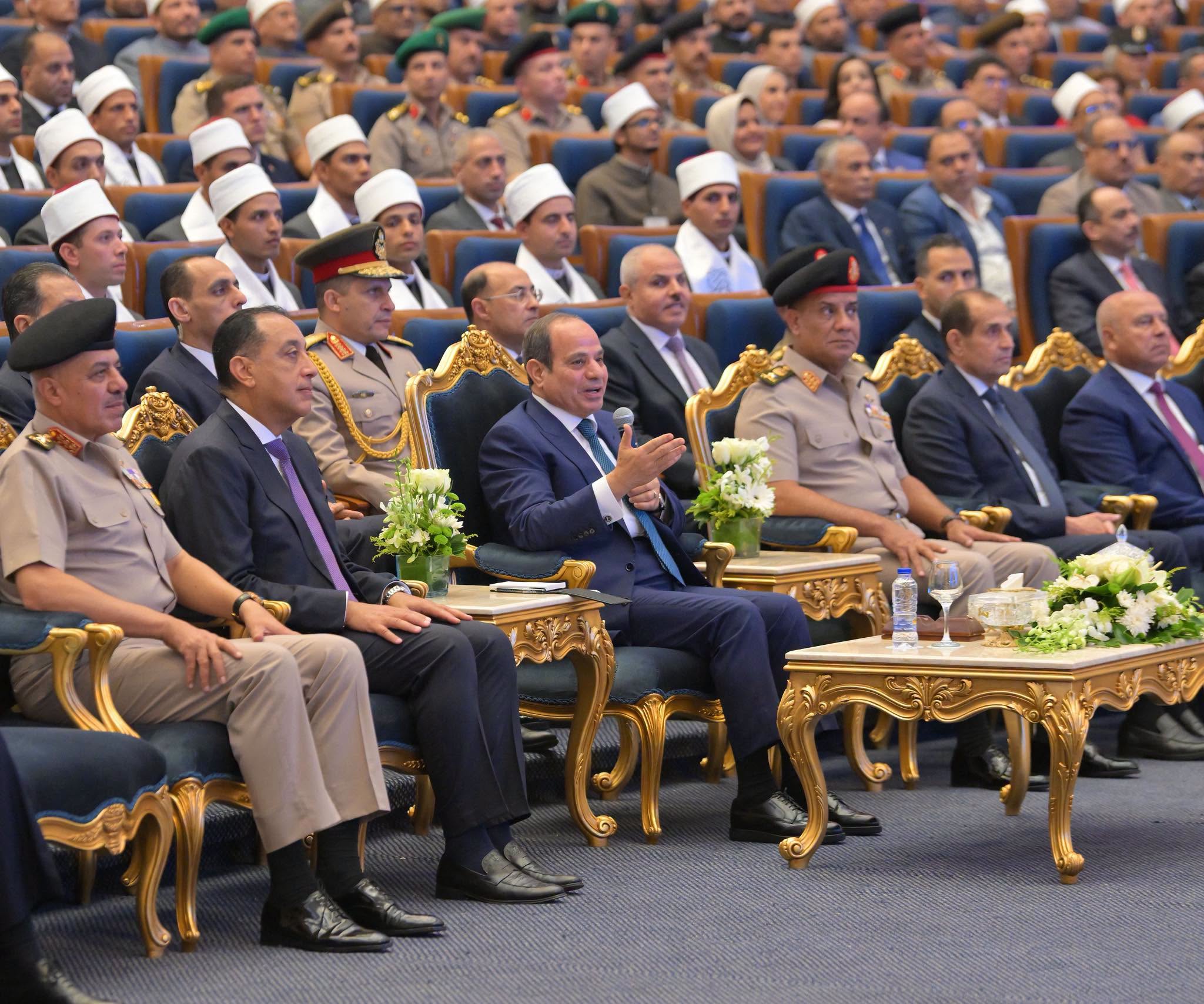 President Abdel Fattah El Sisi attends the graduation ceremony for the third cohort of Ministry of Endowments imams at the Egyptian Military Academy 3
