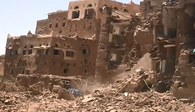 مدينة صعدة الآثريةبعد تدميرها