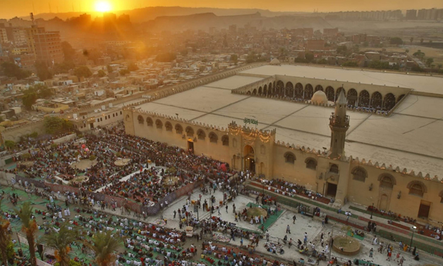 Egyptians are performing Eid al-Adha prayer at Amr bin Al-Aas Mosque in Old Cairo on August 11,2019- Egypt Today- Hussein Tallal