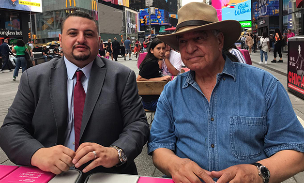 Hawass with American-Egyptian entrepreneur Michael Morgan